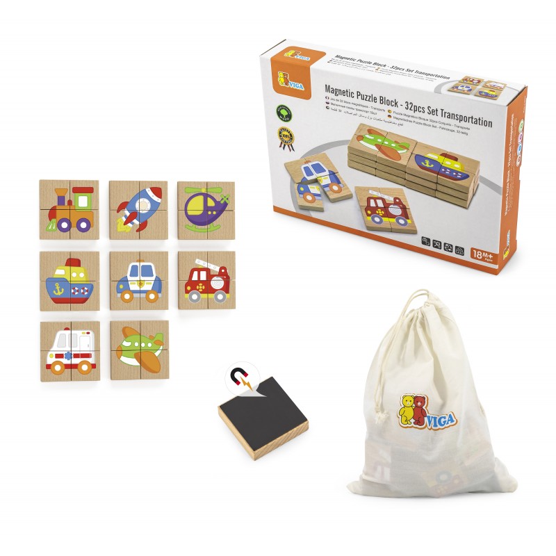 Blocuri magnetice cu imagini mijloace de transport, Viga